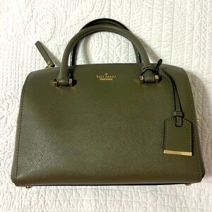 Kate Spade New York Cameron Street Mega Lane Leather Satchel in Olive green